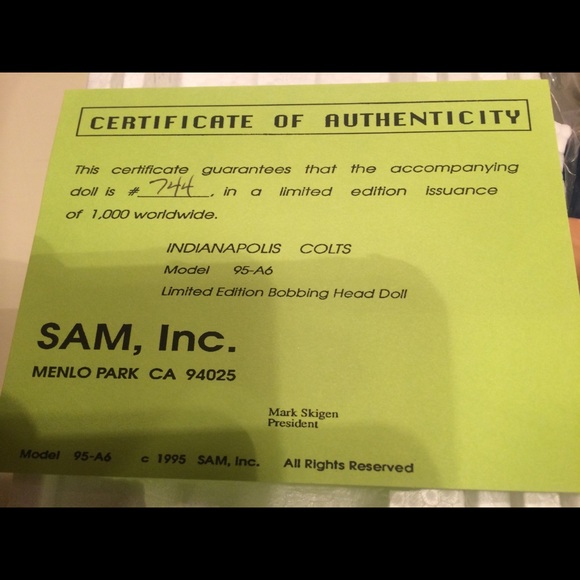 INDIANAPOLIS COLTS BOBBING HEAD NODDER VERY RARE - Picture 8 of 10